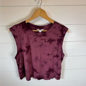 Women's Tie-Dye Sleeveless Top - burgundy